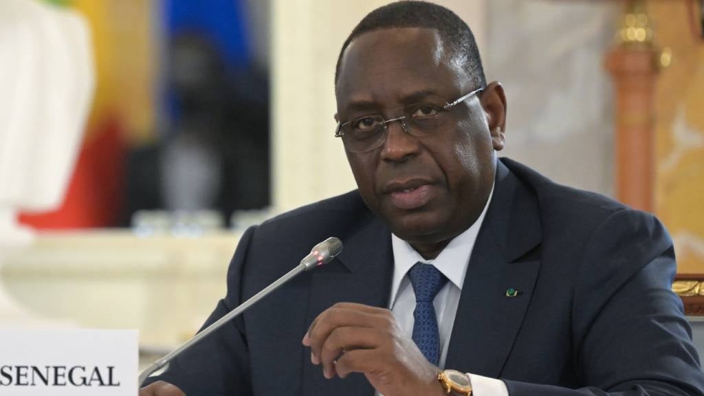 Outgoing Senegalese president Macky Sall. (Evgeny Biatov/Ria Novosti/AFP)