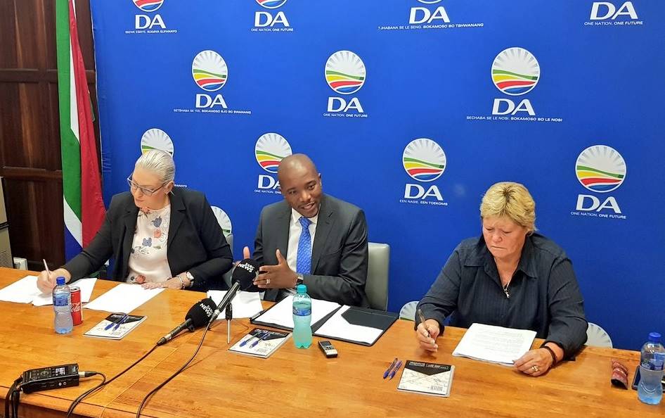 DA Leader Mmusi Maimane addresses the media during a press conference on Wednesday, 13 March 2019.Picture: @Our_DA/Twitter 