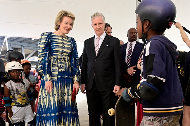 Queen Mathilde and King Philippe visit the Skateistan's skate school on their state visit to South Africa,