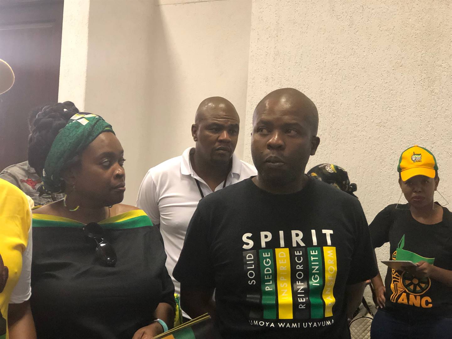 Gauteng ANC Head of Elections Lebogang Maile led party members and the media on a walk about through the ANC Pavilion at the Rand Show. Picture: Palesa Dlamini 