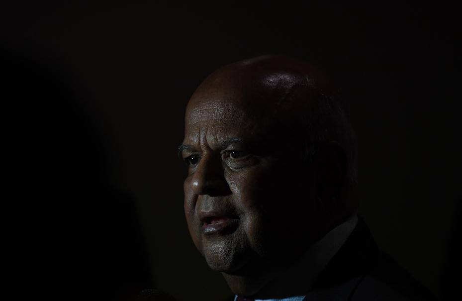Pravin Gordhan updates the country on the current Eskom situation. Picture: Felix Dlangamandla