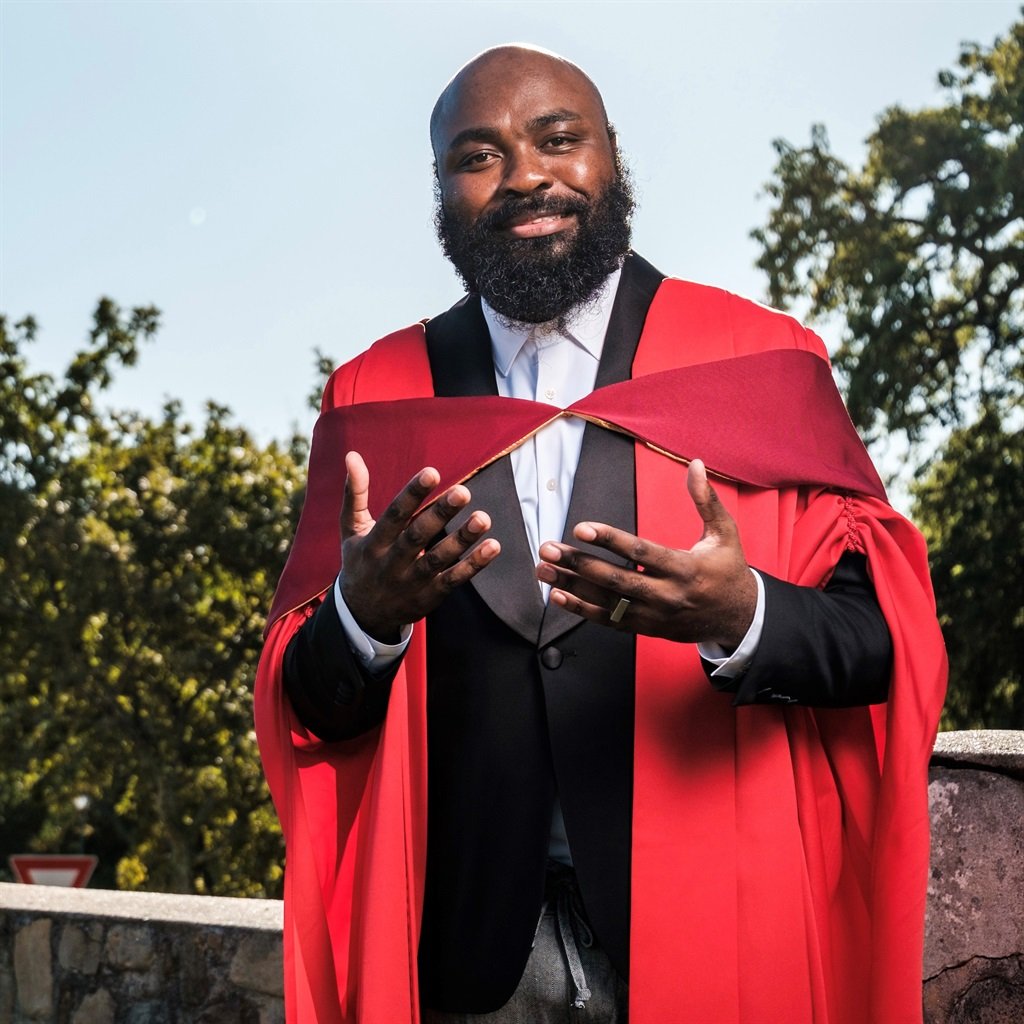 Nduduzo Makhathini now has a PhD from Stellenbosch University. Photo by Stefan Els. 
