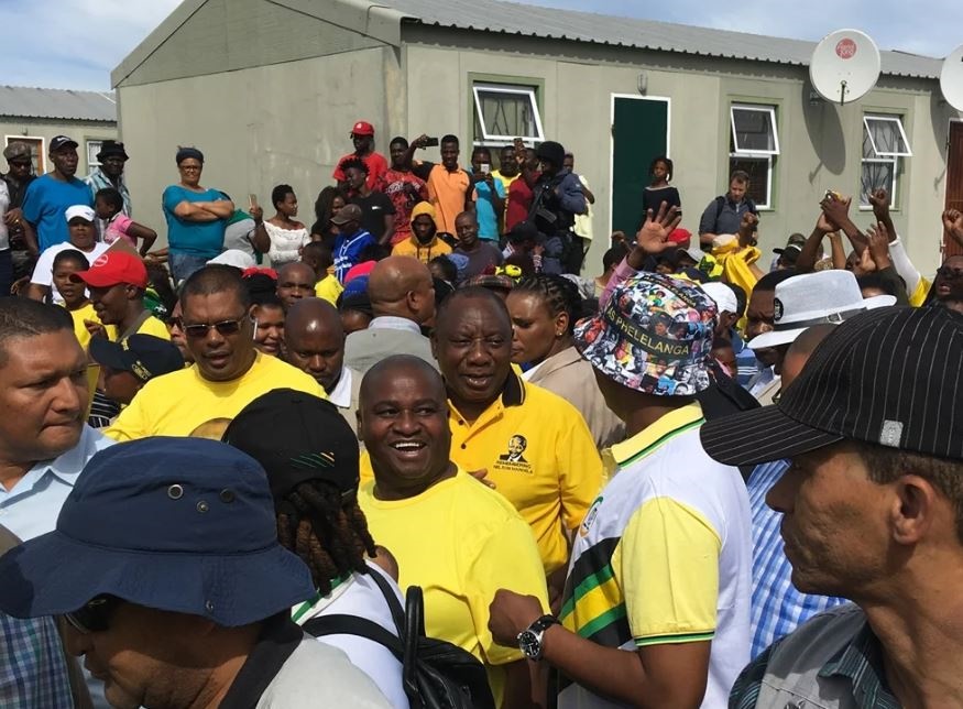 President Cyril Ramaphosa campaigning in Delft in the Western Cape. (Jan Gerber/News24)
