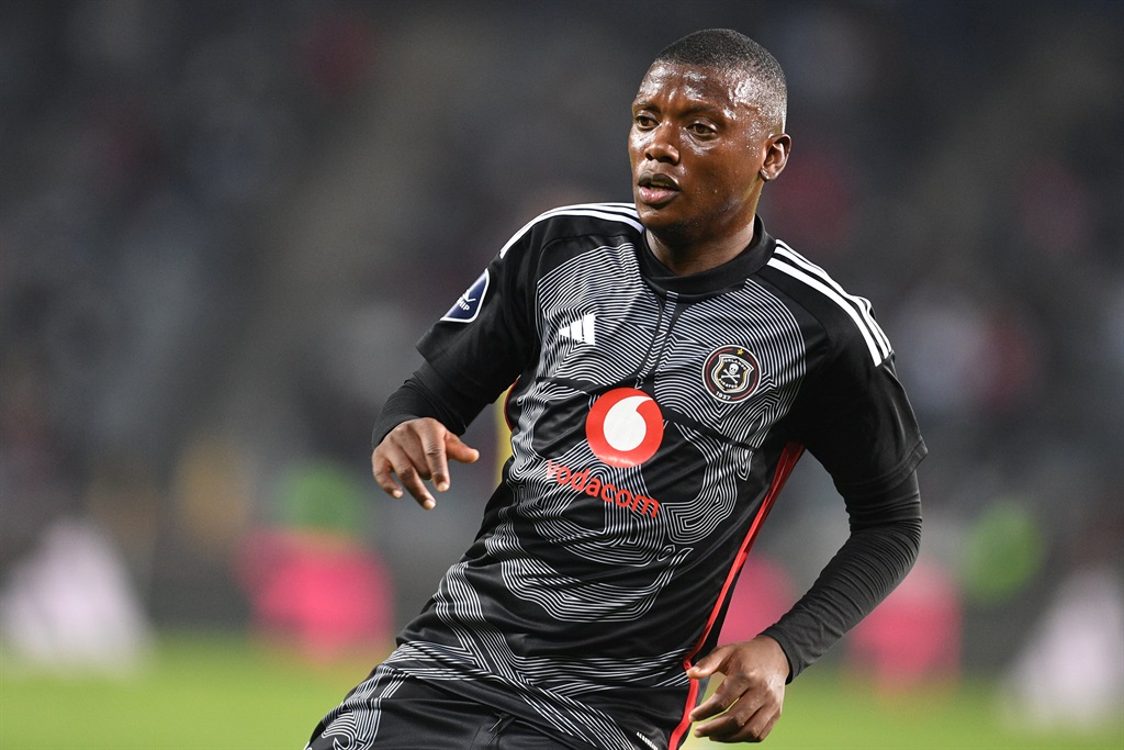 Kabelo Dlamini of Orlando Pirates during the DStv Premiership match between Orlando Pirates and Cape Town City FC at Orlando Stadium on August 29, 2023 in Johannesburg, South Africa. 