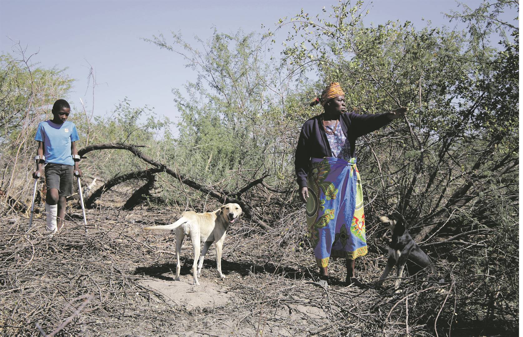 Ontebaganye Ngoma and his grandmother Koi Shimwe’s lives were saved by their brave dogs recently 