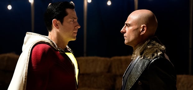 Zachary Levi and Mark Strong in a scene from "Shazam!" (Warner Bros)