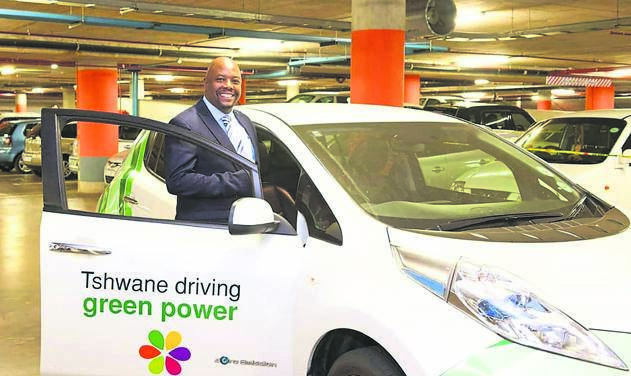 Tshwane mayor Stevens Mokgalapa launches electric vehicle charging bays in Tshwane. 
