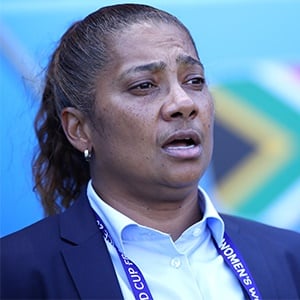 Desiree Ellis, Head Coach of South Africa looks on prior to the 2019 FIFA Womens World Cup France group B match between Spain and South Africa at Stade Oceane on June 08, 2019 in Le Havre, France.