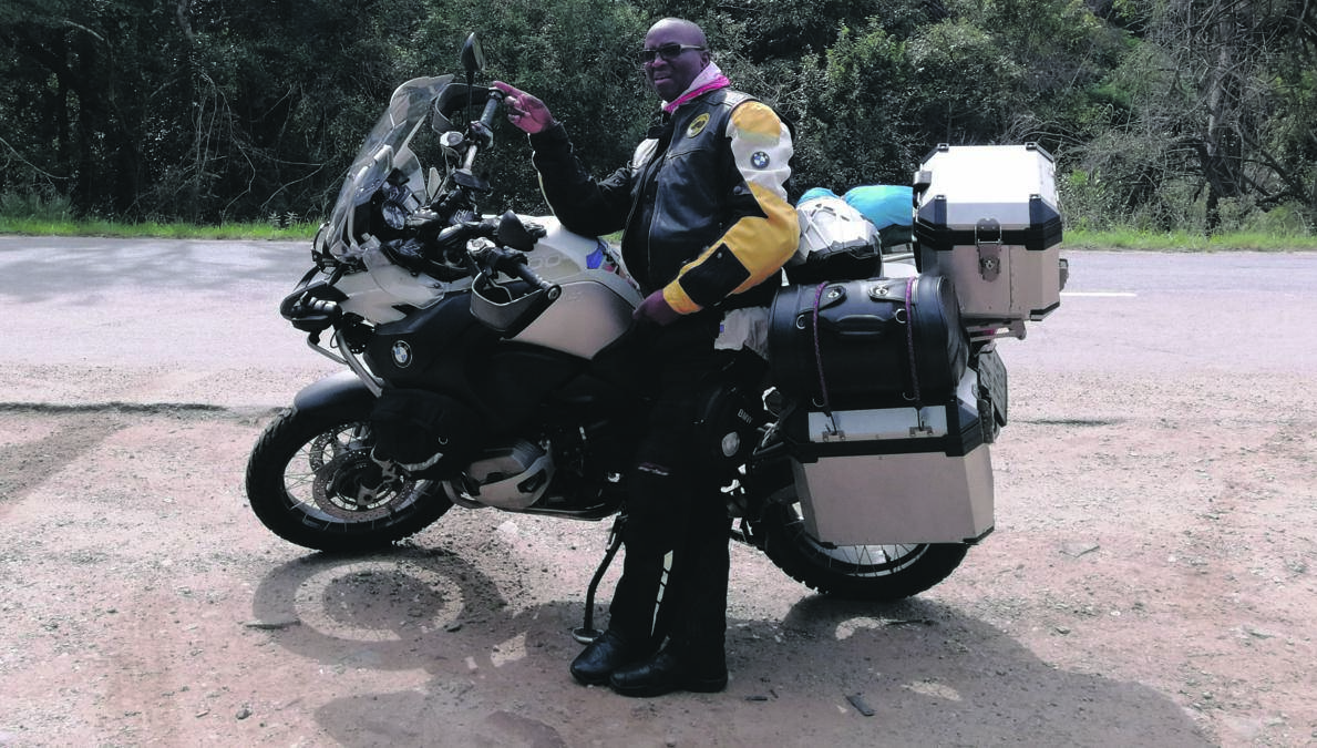 Mbulelo Ngxonono shows off his accessorised bike.