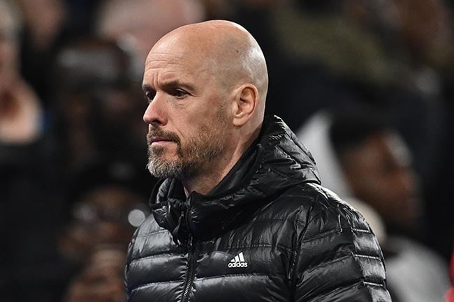 Erik ten Hag, manager of Manchester United, during the Premier League match between Crystal Palace and Manchester United at Selhurst Park on 6 May 2024. (Sebastian Frej/MB Media/Getty Images)