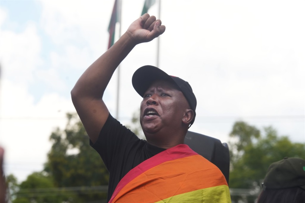 EFF leader Julius Malema leads a picket to the Ugandan High Commission against the country’s Anti-Homosexuality Bill. Photo: Rosetta Msimango