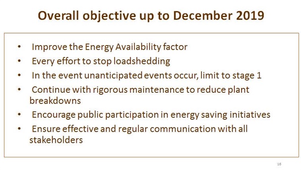 These are the 6 objectives set out until the end of the year<br />