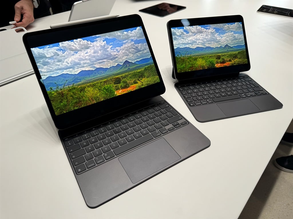 The new iPad Pro models can be seen at an Apple event on Tuesday. The new iPad Pro is the first Apple device with the M4 chip. The larger version with a 13-inch display is the thinnest Apple device to date with a thickness of 5.1 millimetres. (Photo by Christoph Dernbach/picture alliance via Getty Images)
