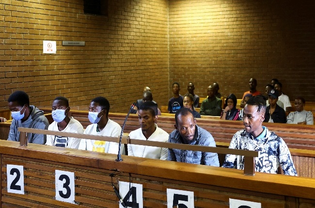 The six men accused of allegedly killing the Kaizer Chiefs defender Luke Fleurs remain in custody 