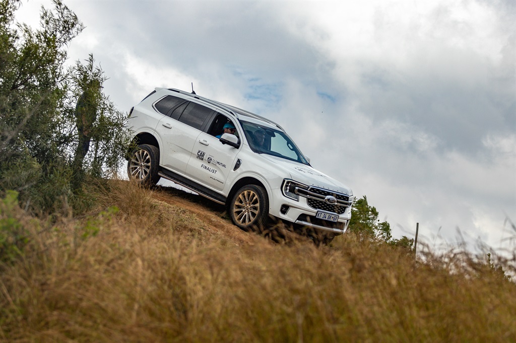 The Ford Everest being tested on the off-road trac