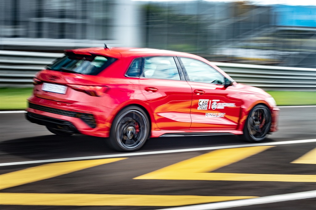 A Car of the year judge takes the Audi RS 3 Sportback out for track testing.