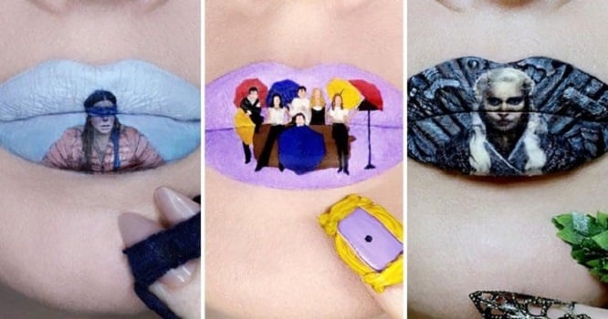 Ryan Kelly recreates pop culture icons on her lips