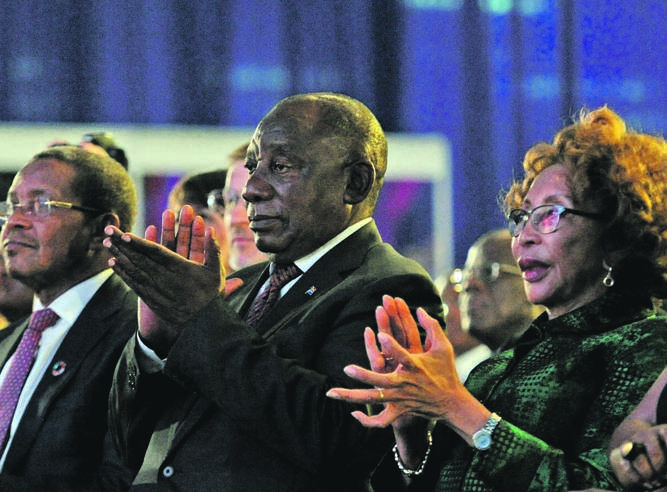 IT BEGINS President Cyril Ramaphosa at the announcement of the election results last night. Picture: Tebogo Letsie