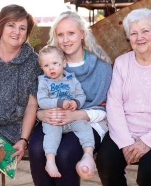 Nathan with his grandmother Selona van Wyngaard, mother Soné van Aswegen and greatgrandmother Salie Kemp. (Photo: Supplied)