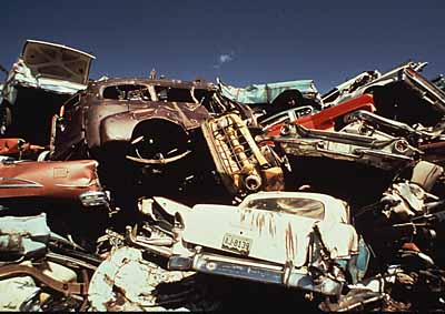 <b>PILING IT ON:</b> The US is a mess of car scrapyards but it seems their rate of growth is likely to slow as Americans keep their cars longer. <i>Image: US National Archives</i>