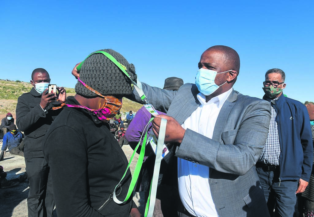 Acting Nelson Mandela Bay Mayor, Councillor Tshonono Buyeye (right).                                                                      