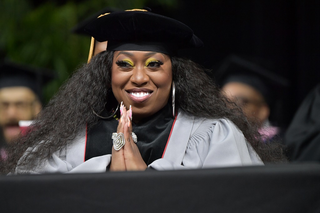 Missy Elliott is seen at the Berklee College of Music 2019 Commencement ceremony at Agganis Arena at Boston University 