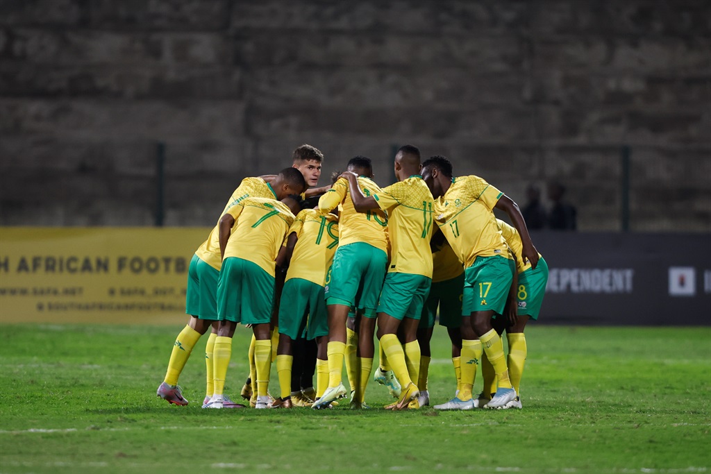 DURBAN, SOUTH AFRICA - JULY 05: South Africa during the 2023 COSAFA Cup match between South Africa and Namibia at King Zwelithini Stadium on July 05, 2023 in Durban, South Africa. (Photo by Rogan Ward/Gallo Images)