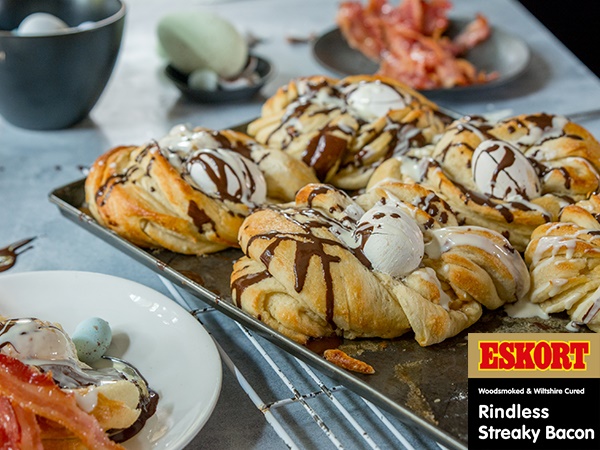 Easter Egg Nest Bread With Chocolate Drizzle And Candied Bacon | You