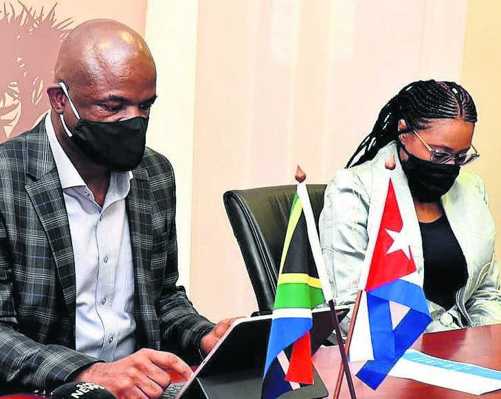 Northern Cape Premier Zamani Saul with Health MEC Mase Manopole in May. 