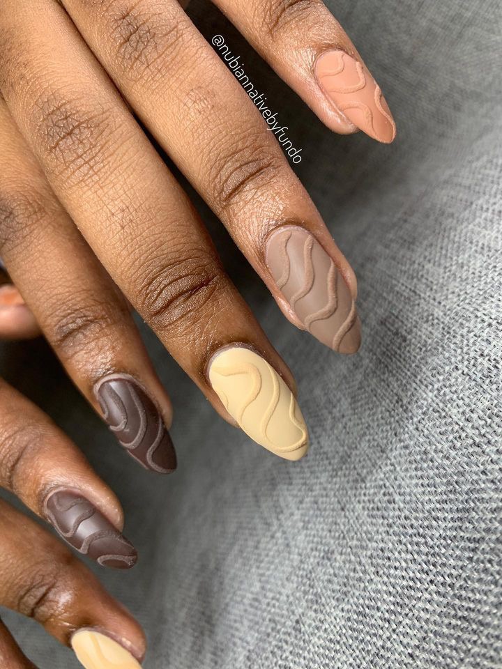Textured swirl nails by Nubian Native (Supplied)