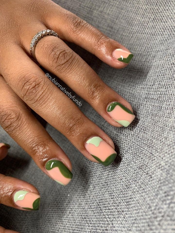 Olive greens on nails by Nubian Native (Supplied)
