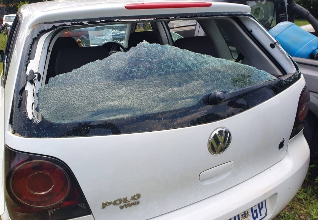 The car of former Mkhondo Local Municipality MMC Thembisile Khumalo, who survived assassination attempt, was riddled with bullets. Picture: supplied