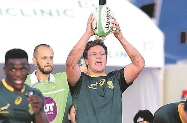 Andre-Hugo Venter of South Africa during the U18 International Series match between SA Schools and Wales at Paul Roos Gymnasium in Stellenbosch on 9 August 2019. 