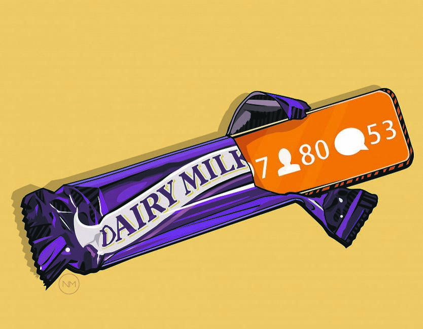 In Cadbury-Insta a chocolate bar becomes a feed on
