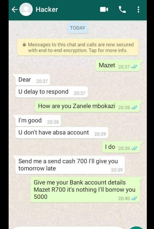 Zanele Mbokazi scammed