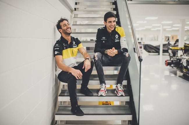 Daniel Ricciardo (left) and Esteban Ocon (Renault F1 Team / Instagram)