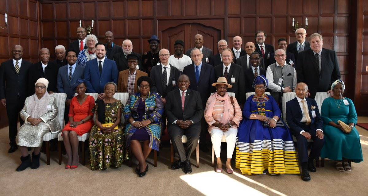 Some of the recipients of the National Orders for 2019 with President Cyril Ramaphosa.Picture: Twitter/@GovernmentZA