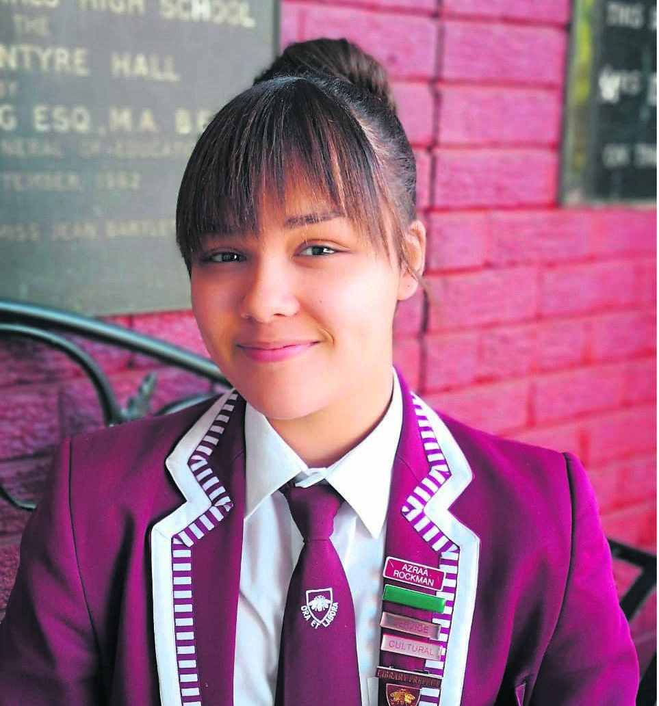 Azraa Rockman, Riebeek College head girl for 2020 continues to work hard during the Covid-19 nationwide lockdown.        Photo: Supplied
