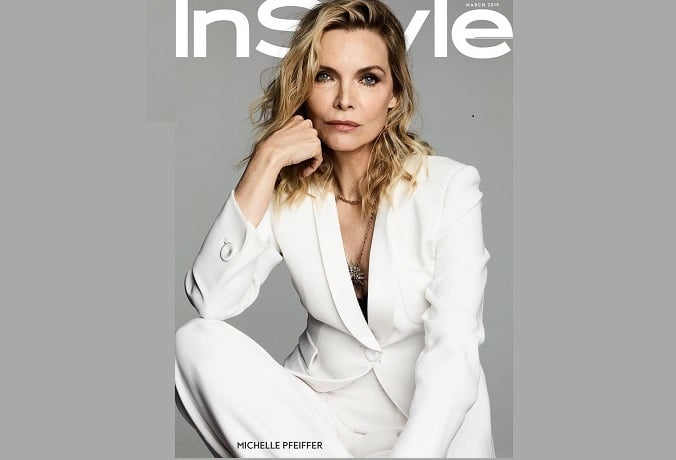 Michelle Pfeiffer on the March cover of InStyle Magazine shot by Ben Hassett.