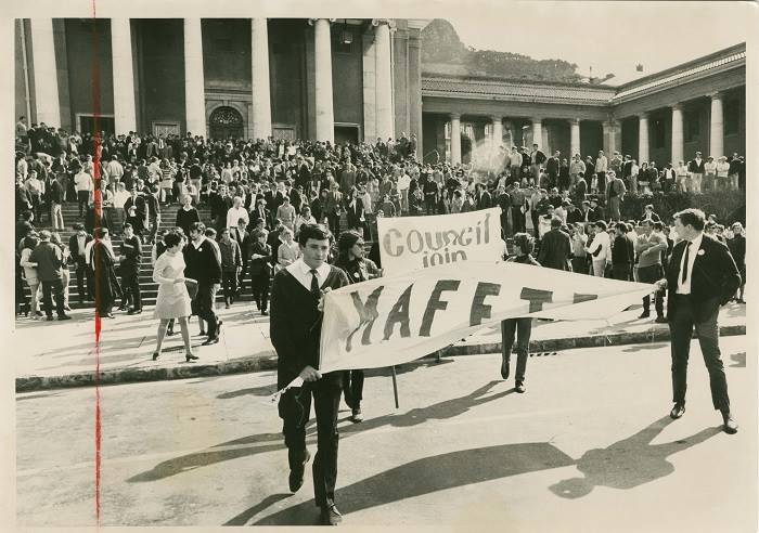The 1968 &quot;Mafeje Affair&quot; sit-in at Jameson Hall. Picture: UCT Special Collections