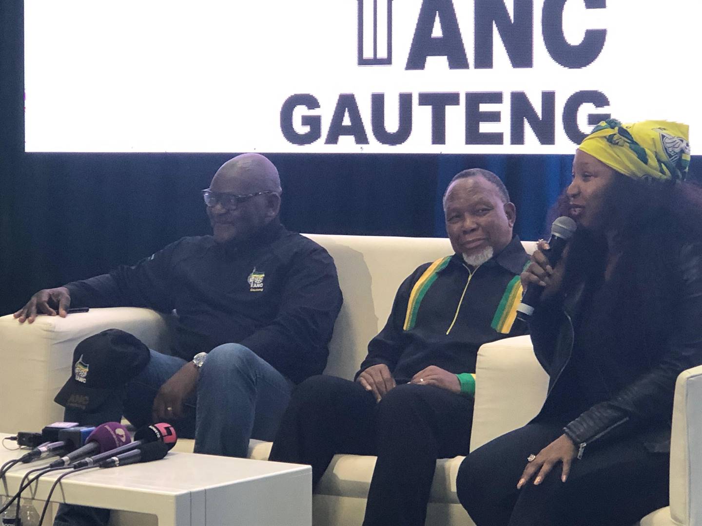 Former president, Kgalema Motlanthe and Gauteng Premier David Makhura at the ANC pavilion at the Rand Easter Show. Picture: Juniour Khumalo