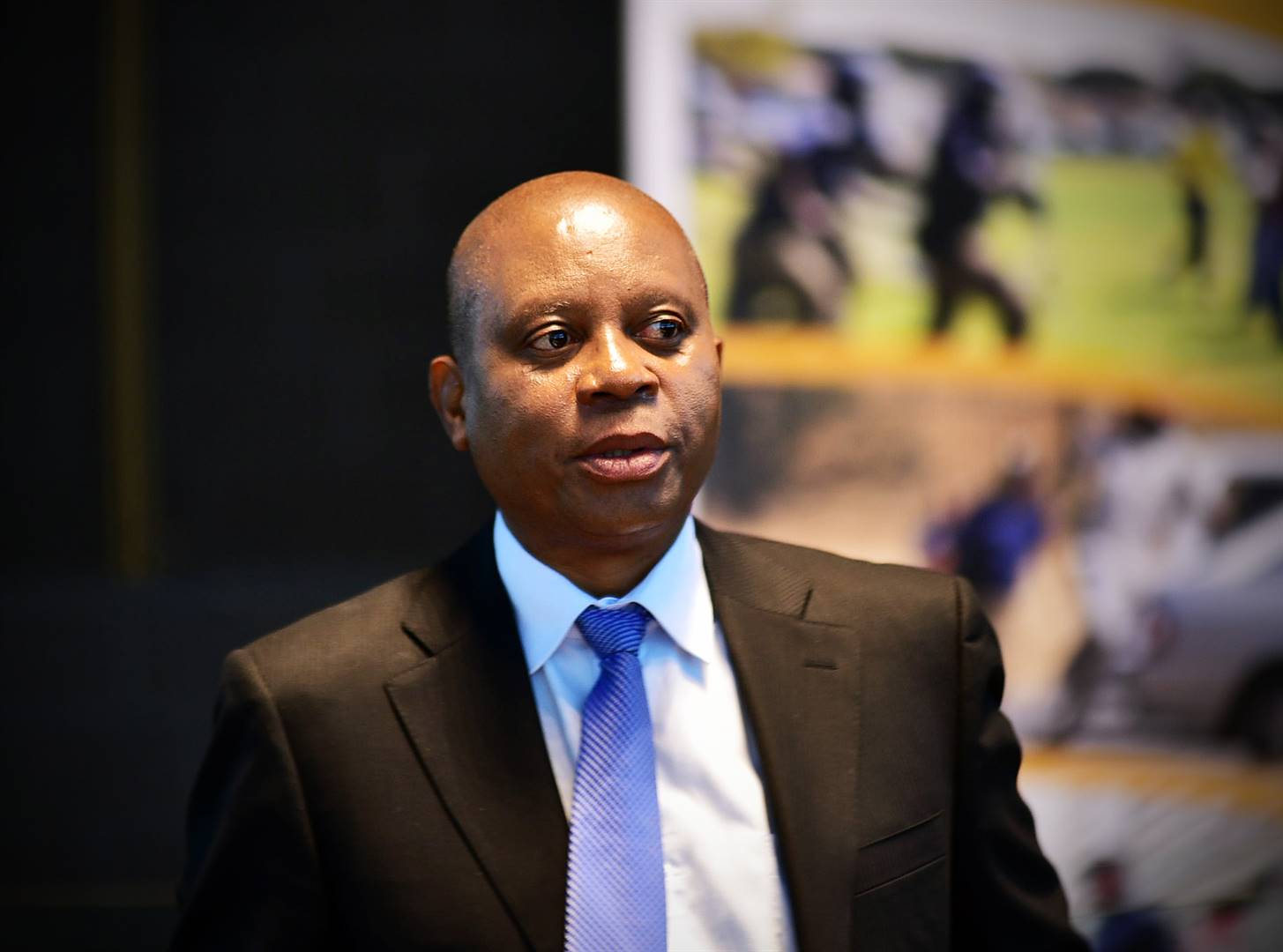 Mayor Herman Mashaba reporting back on various police operations in the city. The briefing was held at Braamfontein in Johannesburg. Picture: Lucky Morajane