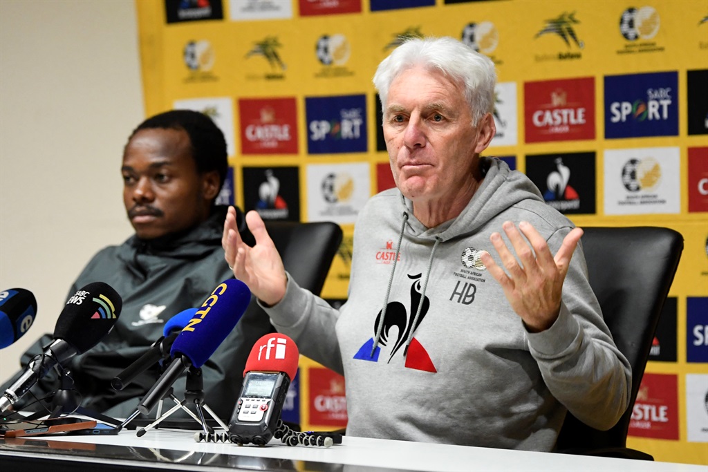 JOHANNESBURG, SOUTH AFRICA - JUNE 16:  Hugo Broos during the South Africa national mens team press conference at FNB Stadium on June 16, 2023 in Johannesburg, South Africa. (Photo by Lefty Shivambu/Gallo Images)