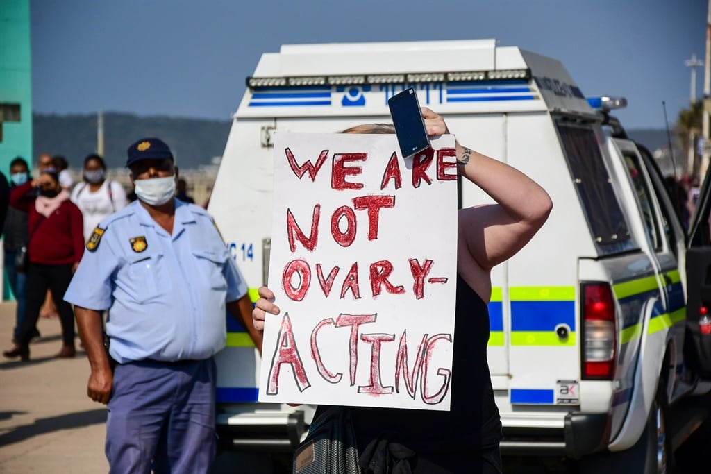 Protesters march against Gender Based Violence (GBV) in Durban.