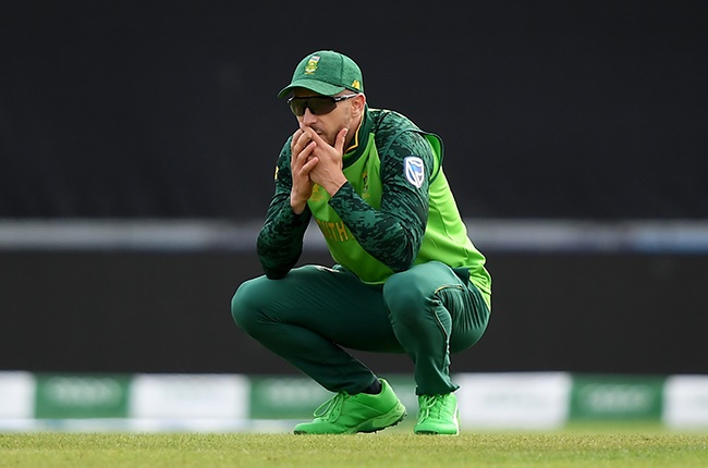 Faf du Plessis during the 2019 World Cup clash aga