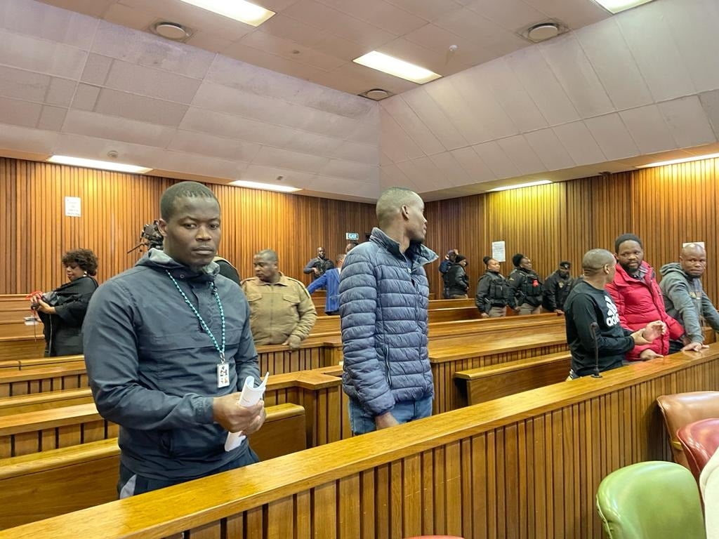 The five men accused of murdering former Bafana Bafana captain Senzo Meyiwa appeared in the North Gauteng High Court . Photo by Kgalalelo Tlhoaele