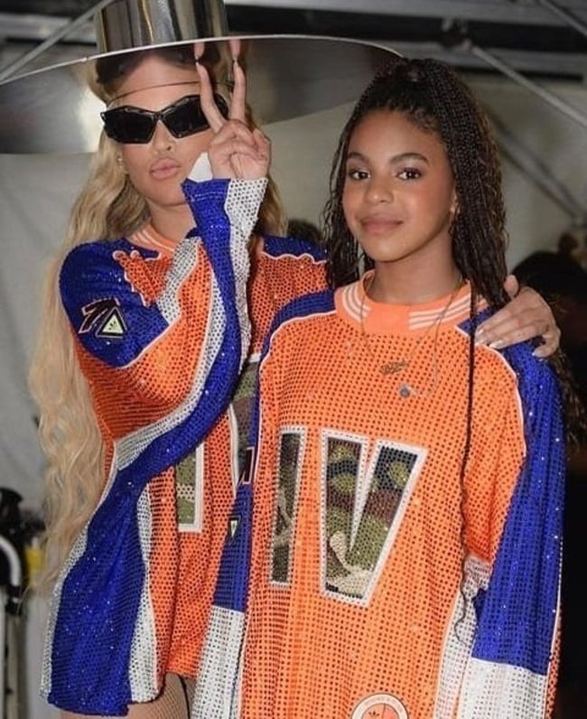 Beyoncé and her daughter Blue Ivy during the Renai