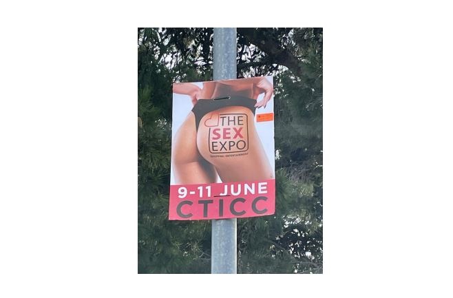 The Sex Expo advert depicting a woman's butt with a g-string on not inappropriate (ARB)