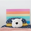 Paint a rainbow-coloured headboard
