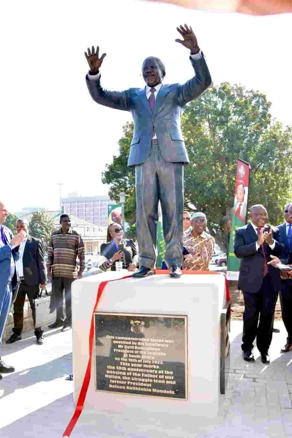 Mandela statues beacon of hope for impoverished Ramaphosa at